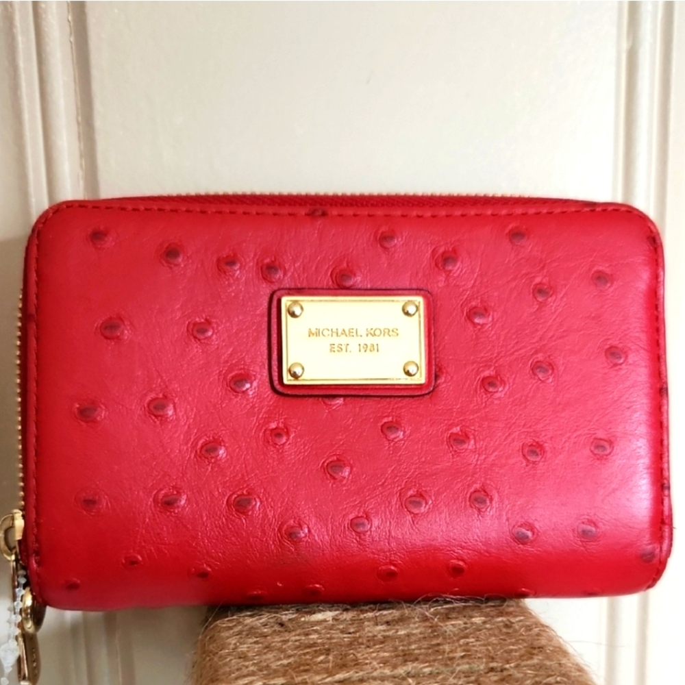Michael Kors Red Textured Wallet